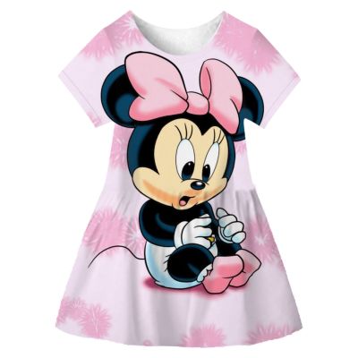 Disney princess Minnie dress Summer children clothes dress Mini dress baby Girl short Mickey mouse Dress 1 2 3 4 5 6 7 8 9Years