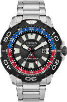 Citizen Watches Promaster Diver BJ7128-59E Silver Bracelet, Black Dial