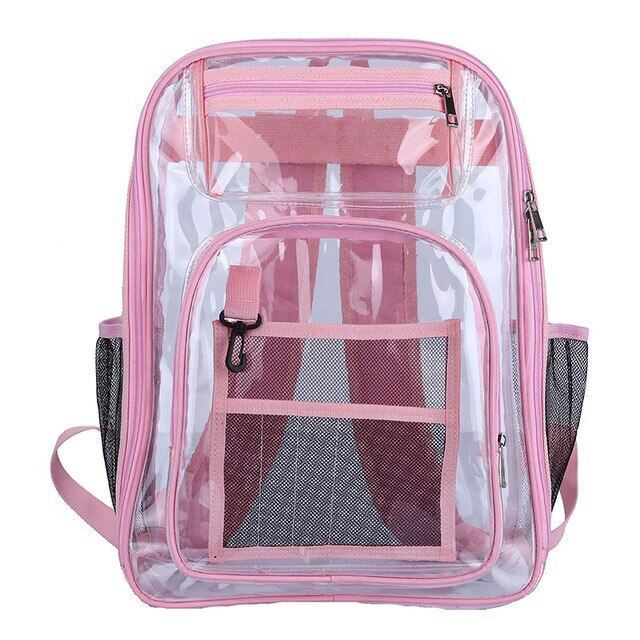 Waterproof Transparent School Bag Girls Large Capacity Backpack Solid Clear  Backpack Men Fashion Transparent Plastic Bag | Lazada Ph