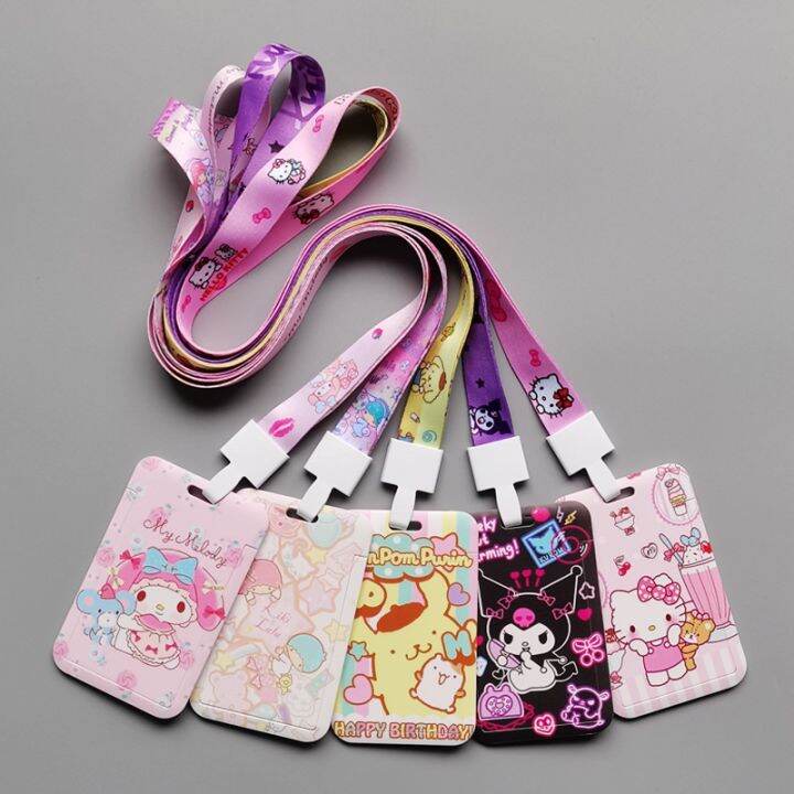 【pretty】 Sanrio Card Holder Kuromi My Melody Hard Card Holder With Rope 