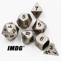 Imdg 7ชิ้น/เซ็ตลูกเต๋าสร้างสรรค์นิกเกิลไข่มุก Dice Dice โลหะรูปทรงหลายเหลี่ยมเกมส์ดิจิทัลลูกเต๋า