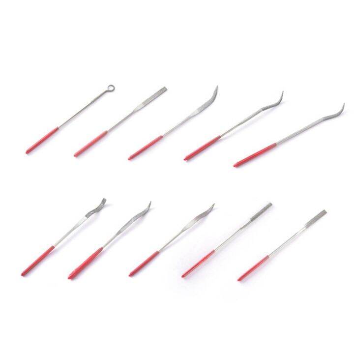 10Pcs 3X140Mm Diamond Needle File Set for Fine Filing Polishing Metal