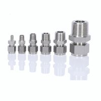 【cw】 1 pcs 1/8 quot; 1/4 quot; 3/8 quot; 1/2 quot; NPT BSPT Male Thread x Inch Tube Pneumatic Pipe Compression Plug Fitting SUS 304 !