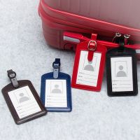 【YD】 Luggage Tag Suitcase Straps Identifier Leather Checked Boarding Label ID Fashion Address Baggage