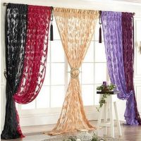 window curtain set living room Window Butterfly Pattern Tassel String Room Chiffon Curtain Divider curtains for living room
