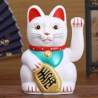 6 H Lucky Cats Chinese Feng Shui Beckoning Cat Wealth White Waving Fortune Gold Silver Black Best Gift for Good Luck Kitty Decor