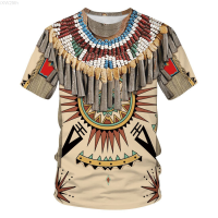 2023 NEW Short Sleeved Casual T-shirt with Printed Pattern, Retro Indian Style T-shirt, Fashionable Casual Mens Summer T-shirt fashion