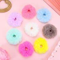 【CW】 Hair Accessories Faux Fur Bobbles Elastic  Bands Scrunchies Tie Ponytail Holders