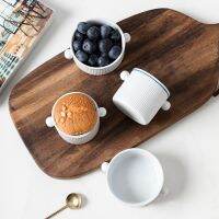 [COD] Souffle Baking Bowl Double-eared Birds Dessert Steamed Egg Stew Soup Cup Small Plate