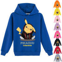 Pikachu เสื้อมีฮู้ดเด็กผู้หญิง,เสื้อผ้าเด็กมีฮู้ด100-170ซม. พร้อมกระเป๋าเด็กหญิงเด็กชายผ้าฝ้าย65% แขนยาวฤดูใบไม้ร่วง + 0000ใยโพลีเอสเตอร์35%