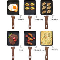 15*18cm Japanese Black Non Stick Frying Pan Self Stand Glass Lid Nylon Spatula Tamagoyaki Pancake Maker Kitchen Cookware Gadget