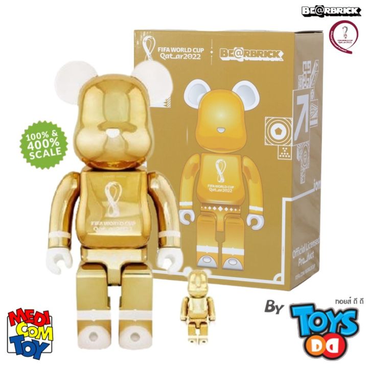 Bearbrick FIFA World Cup Qatar 2022 Gold 400% & 100% | Lazada.co.th