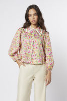 EP เสื้อเชิ้ตลายดอกไม้แต่งแขนพอง ผู้หญิง | Puff Sleeve Floral Print Shirt | 4705