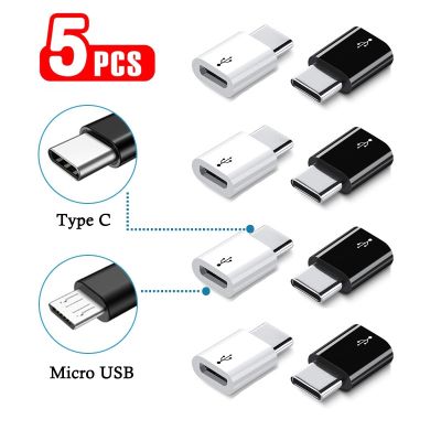 [HOT RUXMMMLHJ 566] อะแดปเตอร์5ชิ้นไมโคร USB อะแดปเตอร์แปลง Type-C แปลงสายข้อมูลอุปกรณ์เสริมโทรศัพท์มือถือแบบ2 In 1สายเคเบิลข้อมูลสายชาร์จ