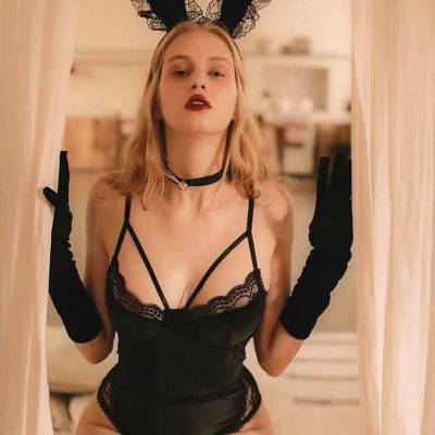 Lace Bunny Sexy Cosplay Costume Maid Lingerie Rabbit Bodysuit Erotic Outfit Wrapped Chest Sweet Gift For Women And Girlfriend