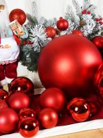 Festival opening decorations scene layout red bright matte glitter Christmas ball pendant plastic hanging ball 6-30cm