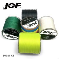 JOF 4เส้น300เมตร PE น้ำจืด/น้ำเค็มถัก10-80LB เอ็นตกปลา6สีสายถักหลายชั้นสำหรับการตกปลาคาร์พ