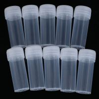 【cw】 10Pcs 5ml Plastic Test Tubes Vials Sample Screw Cap Bottles for Office School Chemistry Supplies