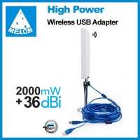 USB Wifi Adapter แรงๆ 36dBi 2000Mw ตัวรับ Wifi ระยะไกล Outdoor High Wifi Antenna  Melon N4000