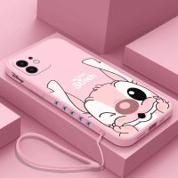 {Doudou Plush} เคสโทรศัพท์มีสายคล้องตะเข็บพิมพ์ลายด้านข้างสำหรับ iPhone 14 13 12 11 Pro Max Mini X XR XS MAX SE20 8 7 Plus เคสซิลิโคนคลุมน้ำ