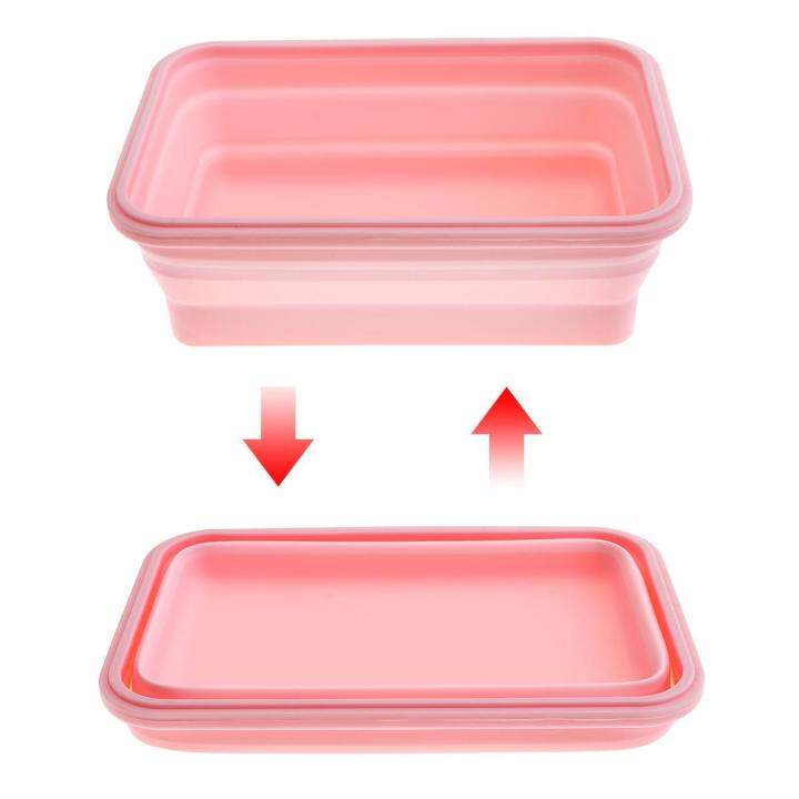 1200ml-8นิ้วแบบพกพาสี่เหลี่ยมผืนผ้าซิลิโคน-scalable-พับกล่องอาหารกลางวัน-bento-กล่องสำหรับ-40องศาเซนติเกรด-230องศาเซนติเกรด