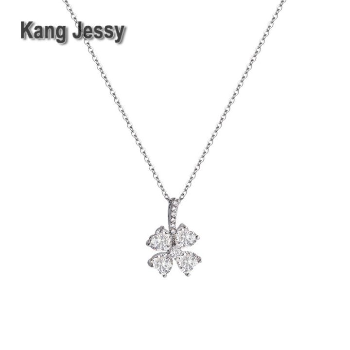 kang-jessy-สร้อยคอไทเทเนียมลายดอกไม้เพทายสไตล์เกาหลี-ins-จี้จี้สุดหรูดีไซน์อินเทรนด์แมทช์ง่าย