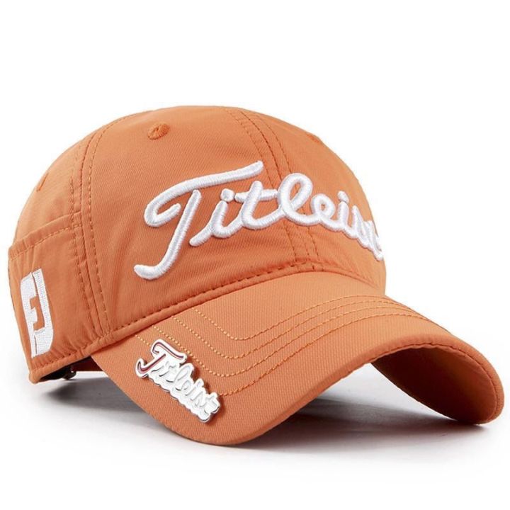 tittleist-ของแท้หมวกเงินผู้ชายหมวกหมวกเบสบอลหมวกกอล์ฟปักกลางแจ้งแฟชั่น