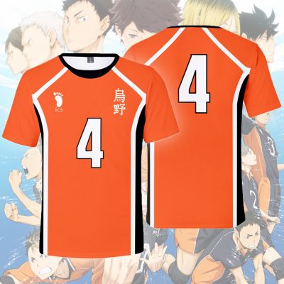Haikyuu Anime Jerseys Cosplay Karasuno High School Volleyball T-Shirt Hinata Shoyo Haikyu T Shirt Halloween Costume Man Top