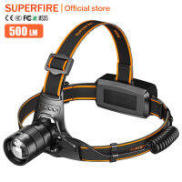 SUPERFIRE Strong Light หลอดเลเซอร์ระยะไกลไฟฉายคาดศีรษะ HY01ซูม Led Bright Ultra-ยาวช่วงโฟกัสเลเซอร์สีขาว