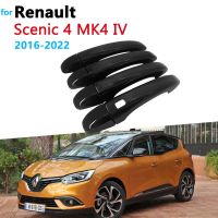 for Renault Scenic 4 IV MK4 2016 2017 2018 2019 2020 2021 2022 Gloss Black Door Handle Cover Car Exterior Accessories Stickers