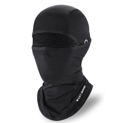 WEST BIKING Summer Ice Silk Headgear Winter Cycling Mask with Glasses Hole Headgear Ice Silk Sunscreen Mask Helmet Lining Hood B