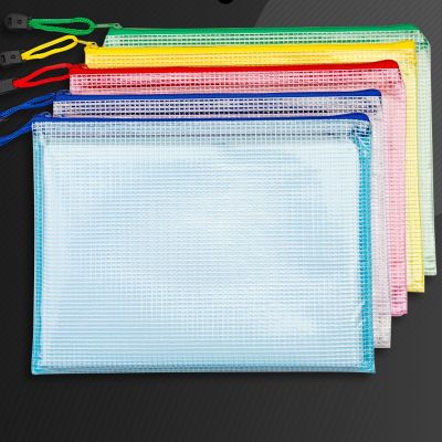 ◄✒ 5 Pcs Plastic Colorful File Bag Portable Zipper Office School A3/A4/A5/A6 Clipboard File Folder Student Examination Paper Bag