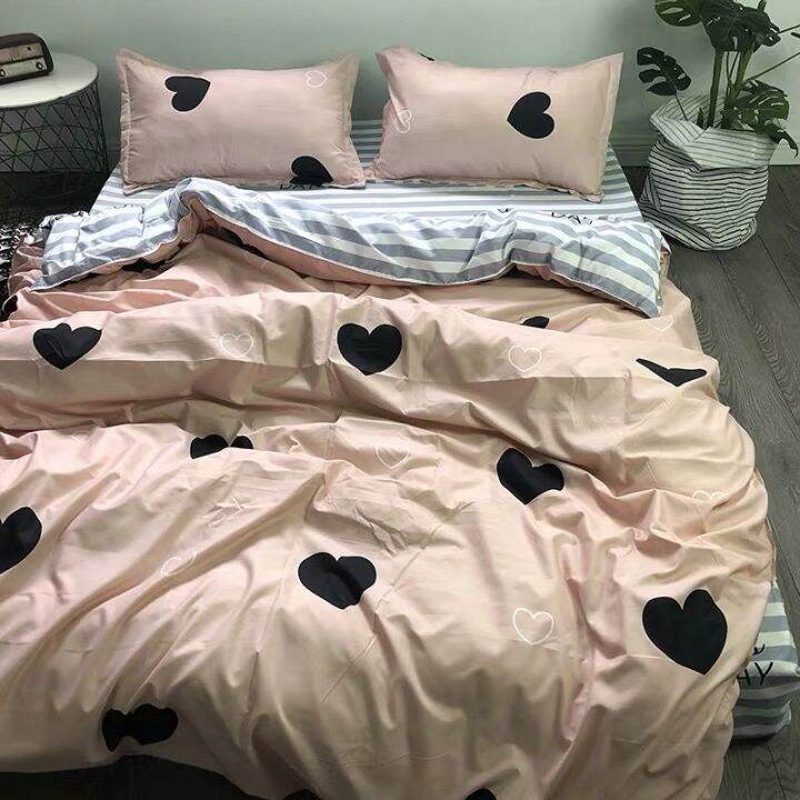 INS Four Piece Set for Nordic Male and Female Student Couples Bed Sheet