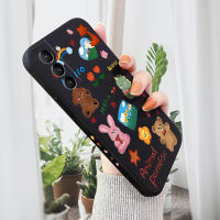 เคสโทรศัพท์ปลอกสำหรับ Samsung กาแล็คซี่ S21 5G S21 FE 5G S21บวก5G S21อัลตร้า5G เคสโทรศัพท์ลายสัตว์การ์ตูนขอบสี่เหลี่ยมปลอกซิลิโคนเหลวคลุมทั้งหมดเคสปกป้องเคส