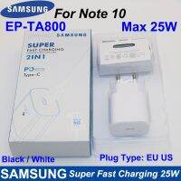 [ขายดี] Samsung ต้นฉบับ Eup/us 25W ที่ชาร์จความเร็วสูง3A คู่ชนิด-C สำหรับ Note10/9/8 Note10 + Note20บวก5G EP-TA800 PD USB-C ติดผนังเดินทาง