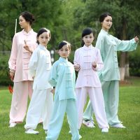 Taichi Unifrom Kungfu Wushu Clothing Kids Adults Wing Chun Suit Cotton With Hemp Material Casual Sport Martial Art Set