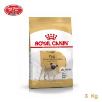 ? { ส่งฟรี } ?  Royal Canin Pug Adult 3 kg สำหรับสุนัขโตพันธุ์ ปั๊ก อายุ 10 เดือนขึ้นไป  บริการเก็บเงินปลายทาง