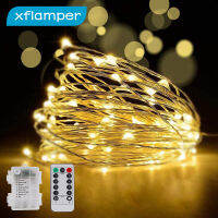 Xflamper 51020M สายไฟแบตเตอรี่ขับเคลื่อนไฟนางฟ้า LED พวงมาลัยกันน้ำสำหรับคริสต์มาสปาร์ตี้วันหยุดตกแต่งงานแต่งงาน