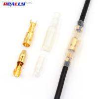 ∋ 50/100Sets 4.0mm Female and Male Bullet Terminals Connector Gold Brass Wire Connector And Insulating Sleeves for Car