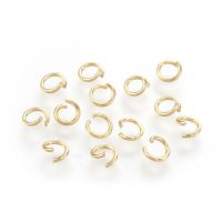 50pc 304 Stainless Steel Open Jump Rings Real 18K Gold Plated 20 Gauge 6x0.8mm