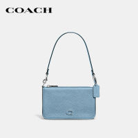 COACH กระเป๋าถือผู้ชายรุ่น Pouch Bag With Signature Canvas Interior สีฟ้า CJ797 POL