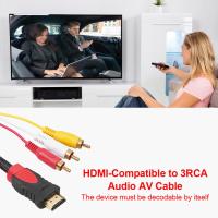 HDMI-เข้ากันได้กับ3RCA เสียงวิดีโอสื่อโสตทัศน์สายเคเบิลต่อโทรศัพท์กล่องทีวีตัวแปลงอะแดปเตอร์สำหรับ