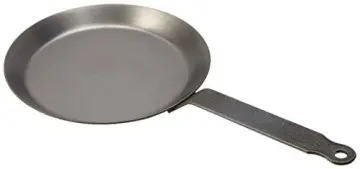 Matfer Bourgeat 062002 Black Steel Round Frying Pan 9 1/2-Inch Gray