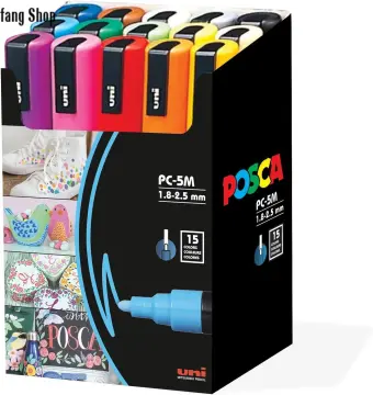 Japan Uni Posca Paint Marker Pen Set,PC-1M ,PC-3M ,PC-5M,PC-8K,PC-17K, 7 8  12 15 21 24 28 29 Colors Set, Non-Toxic Water-Based