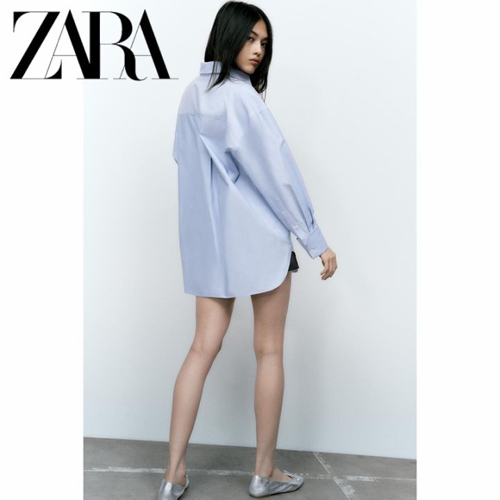 zara-ใหม่-เสื้อเชิ้ต-ทรงหลวม-สีดํา-แฟชั่นฤดูใบไม้ร่วง-สําหรับผู้หญิง-9113