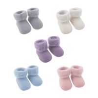 BY Baby Plus Velvet Thick Socks Loosening Warm Non-slip Baby Socks Newborn Tube Socks