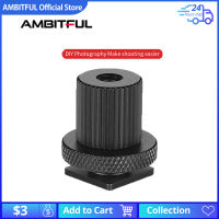 AMBITFUL 1/4 Screw Hot Shoe Mount Adapter พร้อม 1/4 Screw Barrel Nut Nut สำหรับกล้อง LED Light Monitor-orefq3765