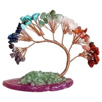 7 Chakra Home Decor Gift Office Money Tree Healing Crystals Ornament Craft Feng Shui Wealth Artificial Luck Living Room