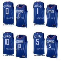 ยอดนิยม เสื้อกีฬาบาสเก็ตบอล ลายทีม NBA Jersey Los Angeles Clippers Gordon Westbrook Preston สีฟ้า สําหรับผู้ชาย และผู้หญิง ไซซ์ 22-23
