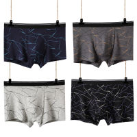 4 pcslot Brand Men Cotton Boxer Printed Shorts Breathable Flexible Underwear Panties Multi-size Underpans